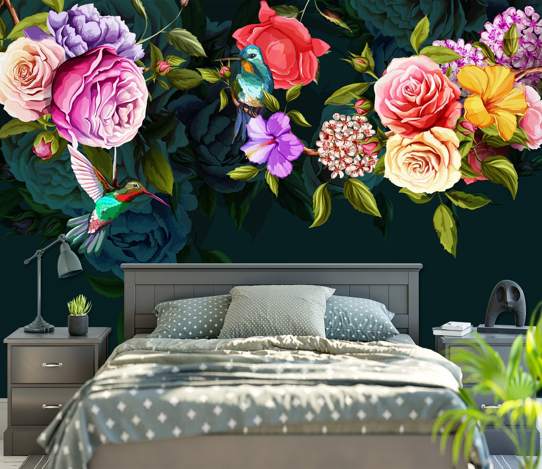 3D Colored Flowers 1613 Wall Murals
