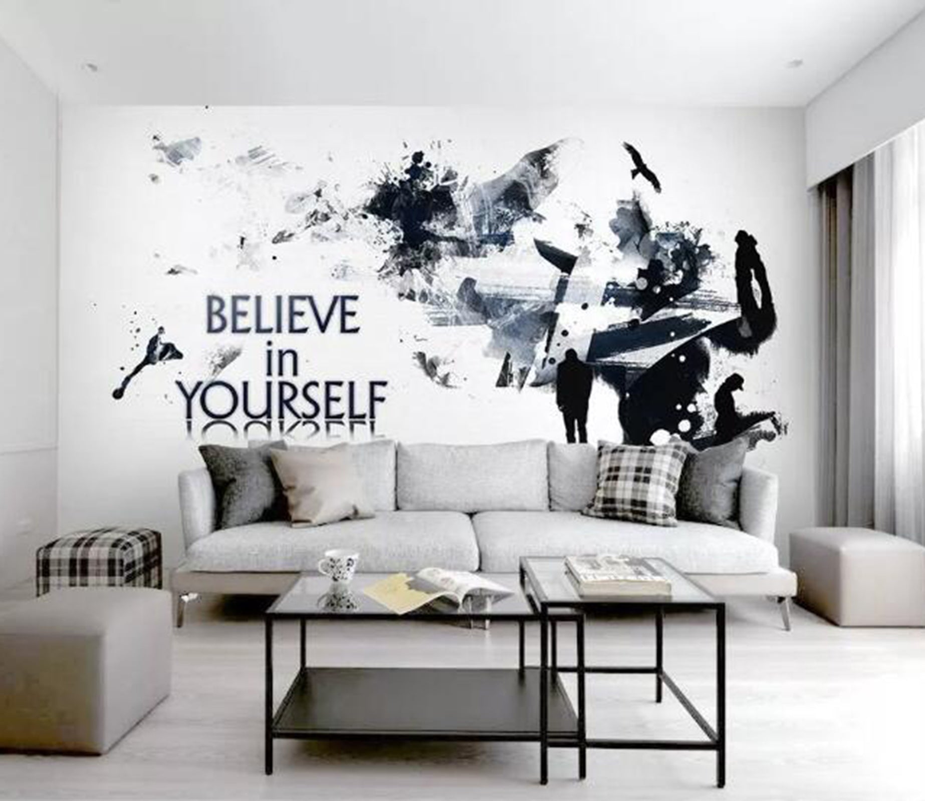 3D Graffiti Black WG56 Wall Murals Wallpaper AJ Wallpaper 2 