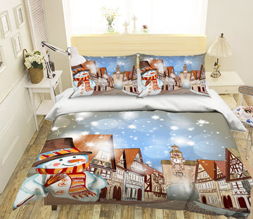 3D Christmas Clock Tower 29 Bed Pillowcases Quilt Quiet Covers AJ Creativity Home 