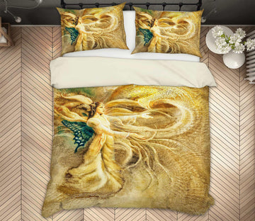 3D Butterfly Wings Golden Elf 7035 Ciruelo Bedding Bed Pillowcases Quilt