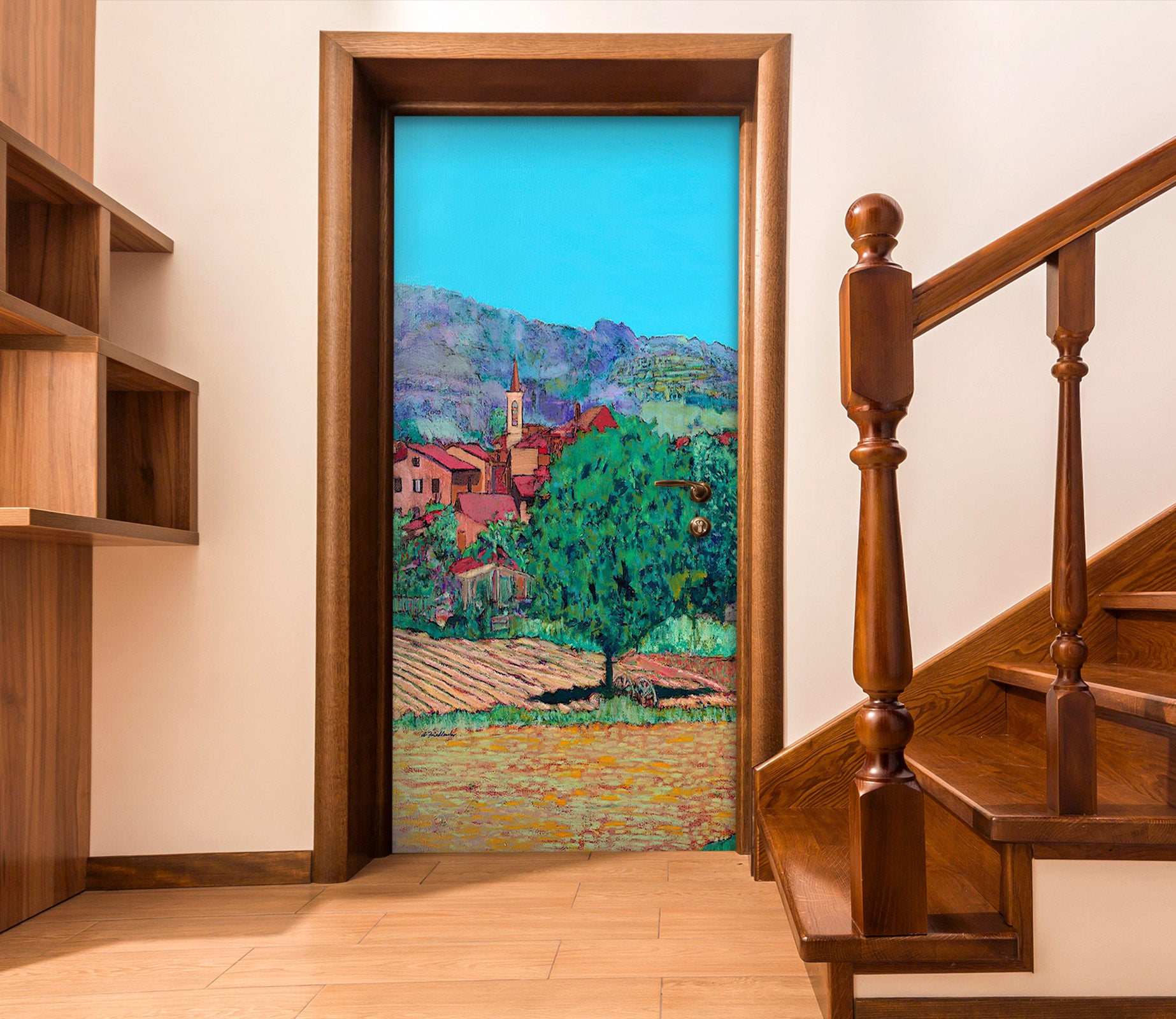 3D Field Trees Houses 9416 Allan P. Friedlander Door Mural