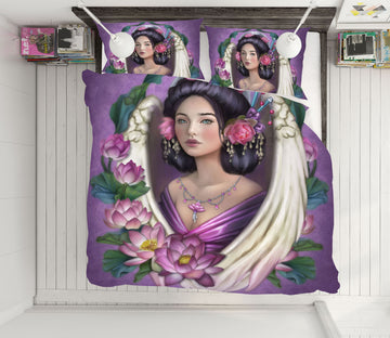 3D Lotus Woman 8852 Brigid Ashwood Bedding Bed Pillowcases Quilt Cover Duvet Cover