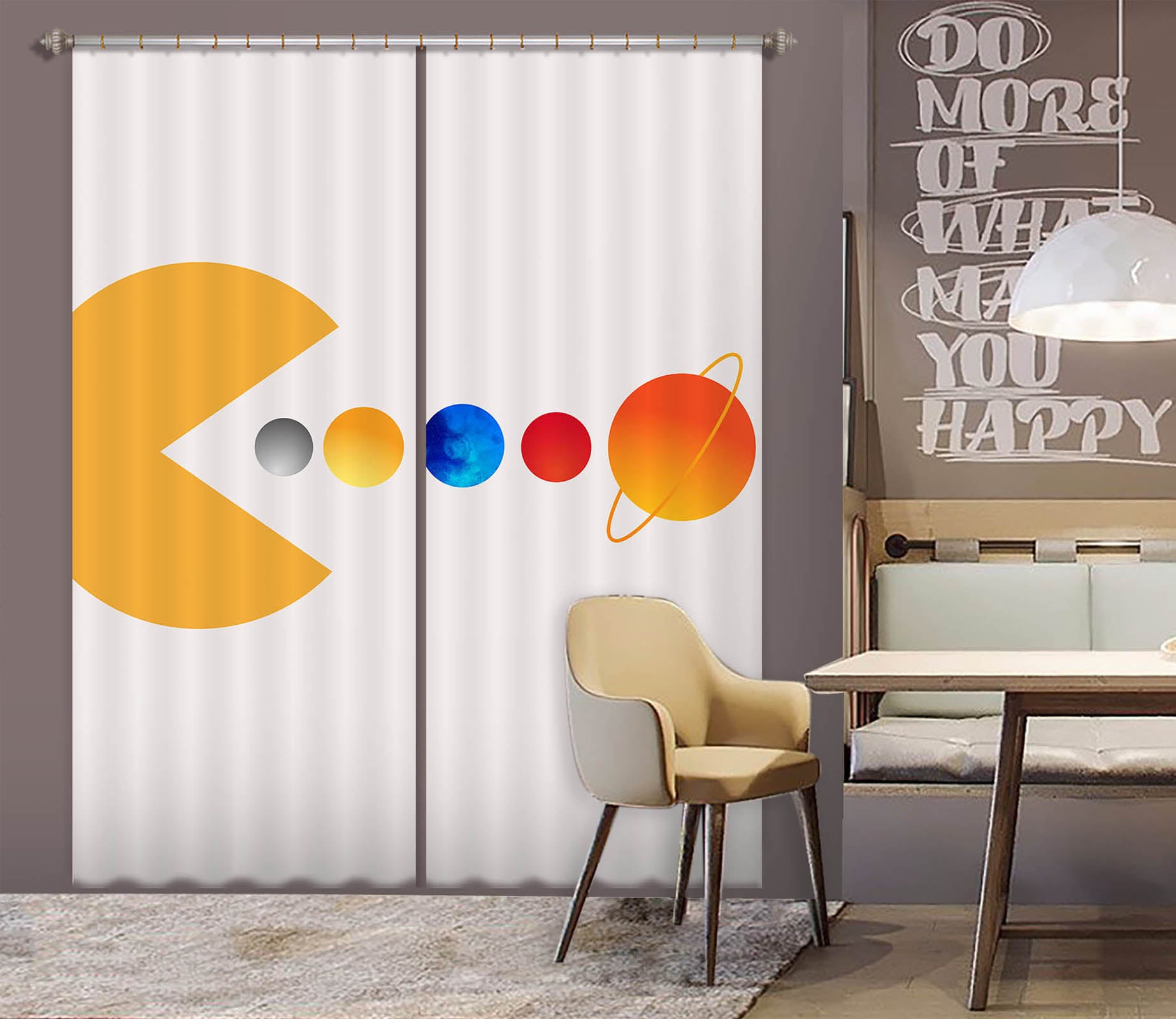 3D Monster Eating Ball 1146 Boris Draschoff Curtain Curtains Drapes