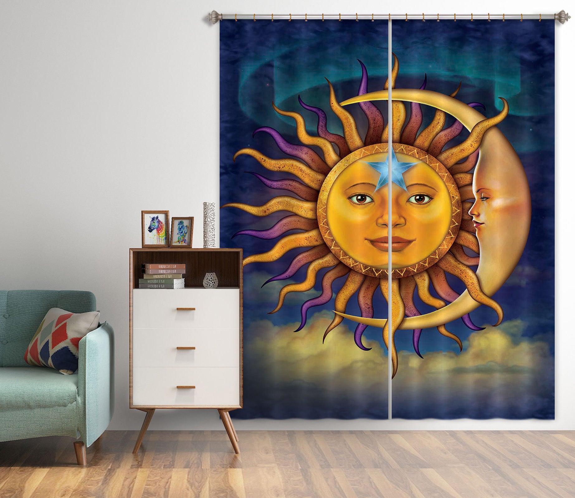 3D Sun God Religion 033 Vincent Hie Curtain Curtains Drapes