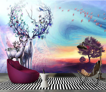 3D Antler Bird WG257 Wall Murals