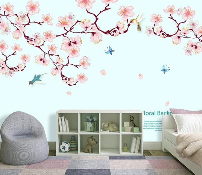 3D Flower Bird 461 Wall Murals Wallpaper AJ Wallpaper 2 