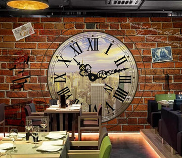 3D Retro Clock 516 Wall Murals