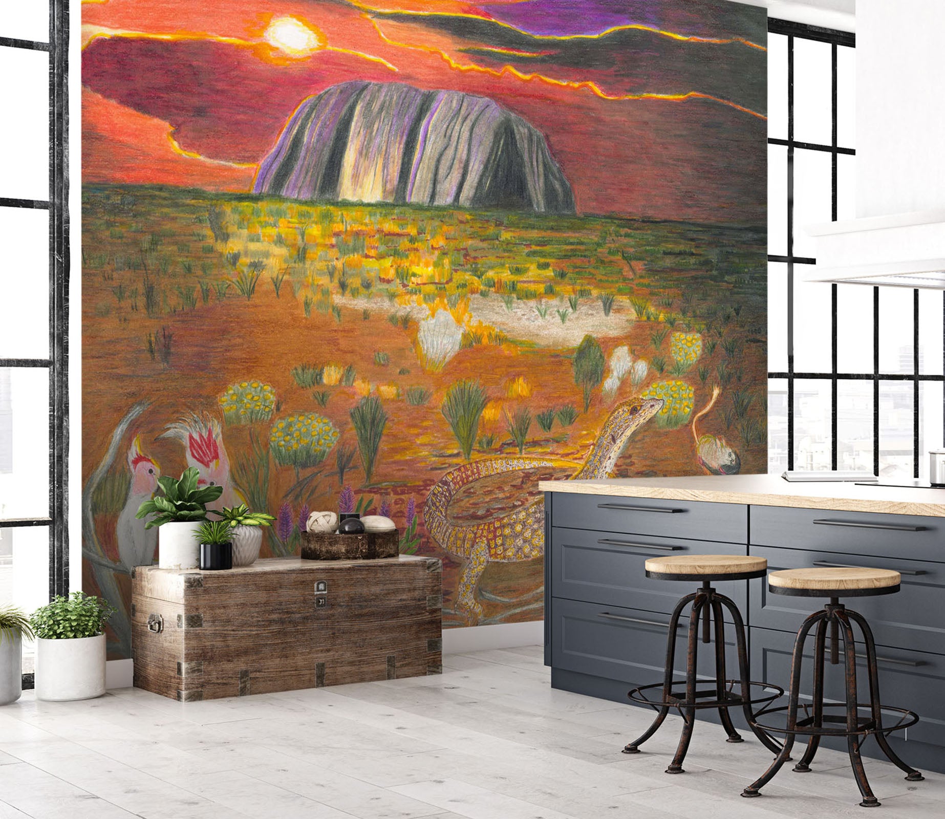 3D Dusk Garden 1413 Michael Sewell Wall Mural Wall Murals