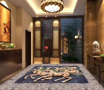 3D Horses Galloping 498 Floor Mural  Wallpaper Murals Rug & Mat Print Epoxy waterproof bath floor