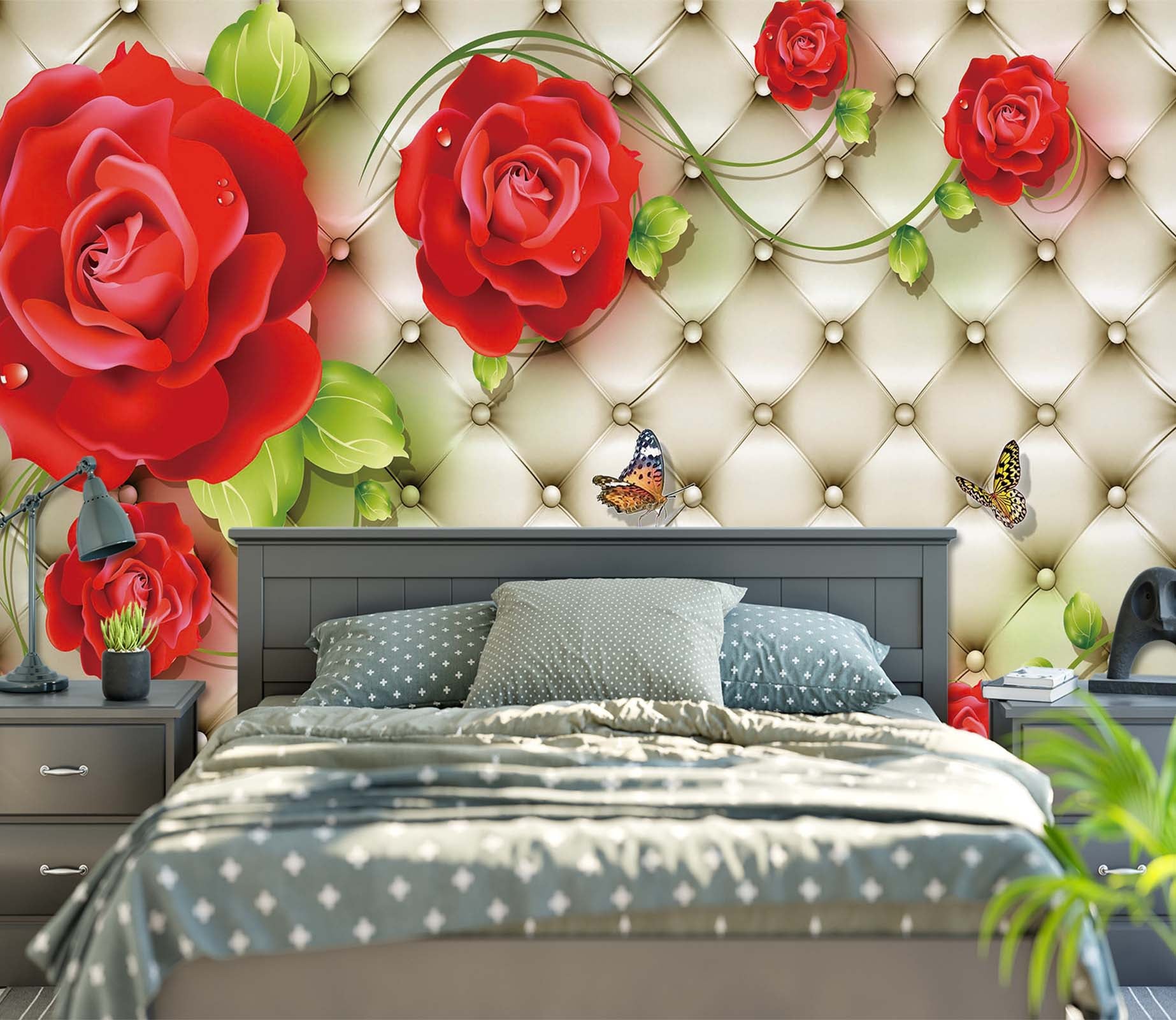 3D Red Rose 1618 Wall Murals