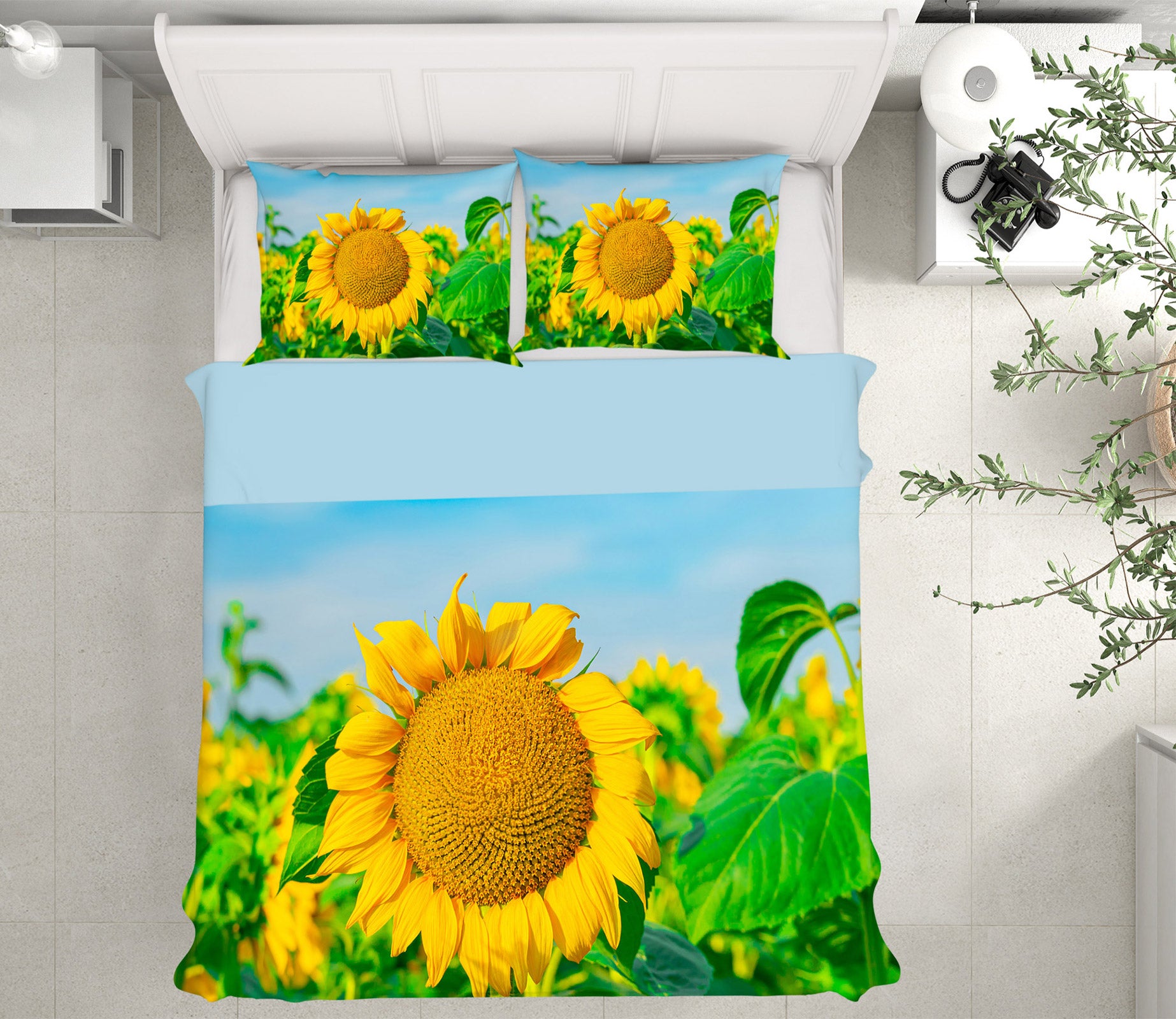 3D Sunflower 67122 Bed Pillowcases Quilt