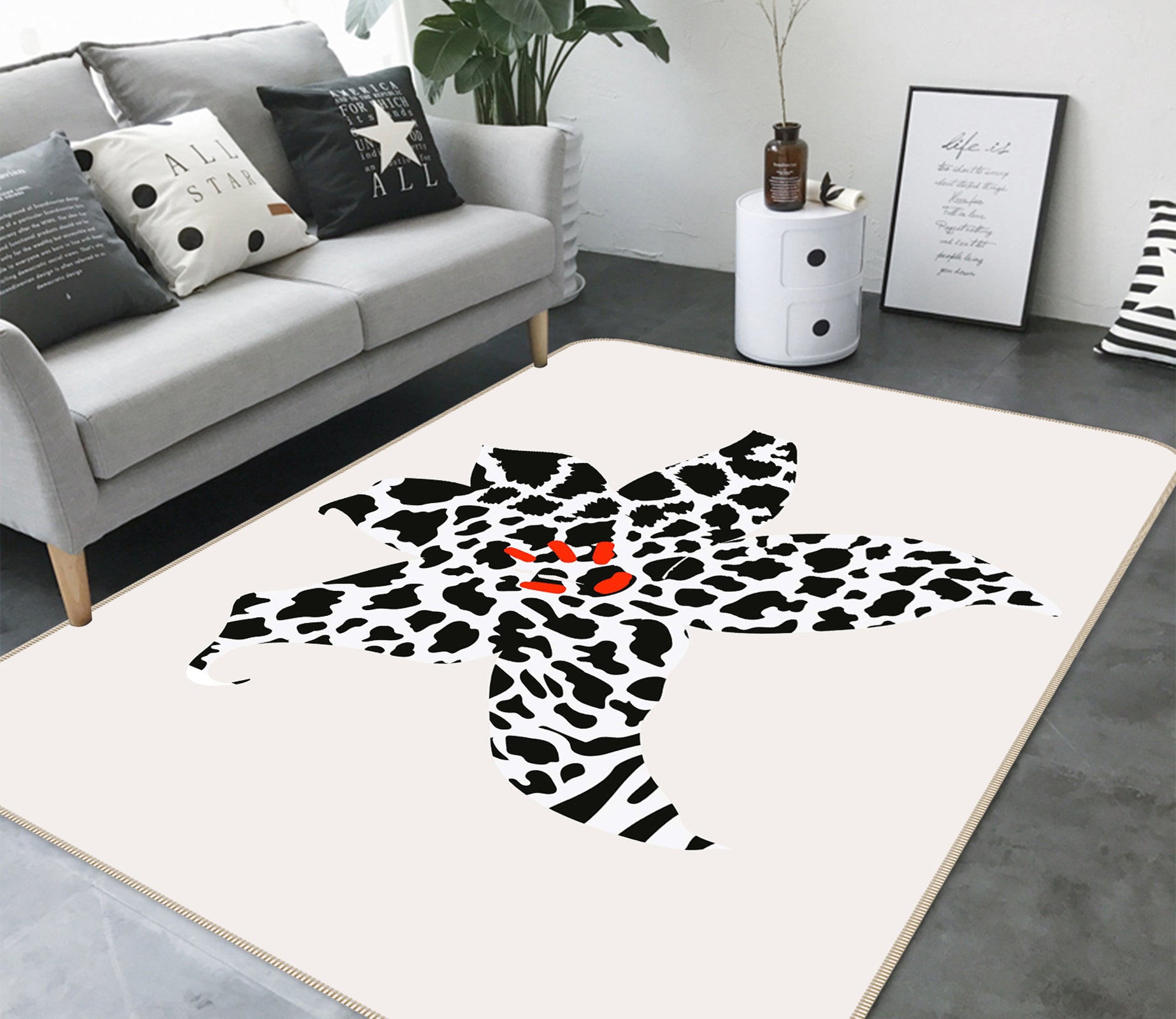 3D Zebra Blossom 1147 Boris Draschoff Rug Non Slip Rug Mat