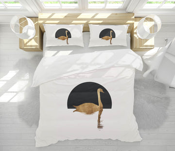 3D Black Moon Swan 224 Boris Draschoff Bedding Bed Pillowcases Quilt