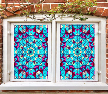 3D Colored Umbrella 300 Window Film Print Sticker Cling Stained Glass UV Block