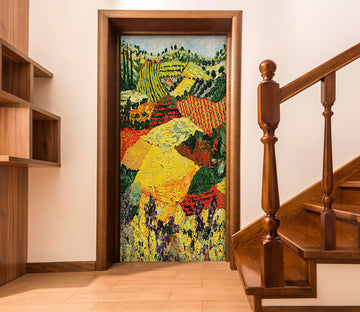3D Colorful Field Hillside 9323 Allan P. Friedlander Door Mural