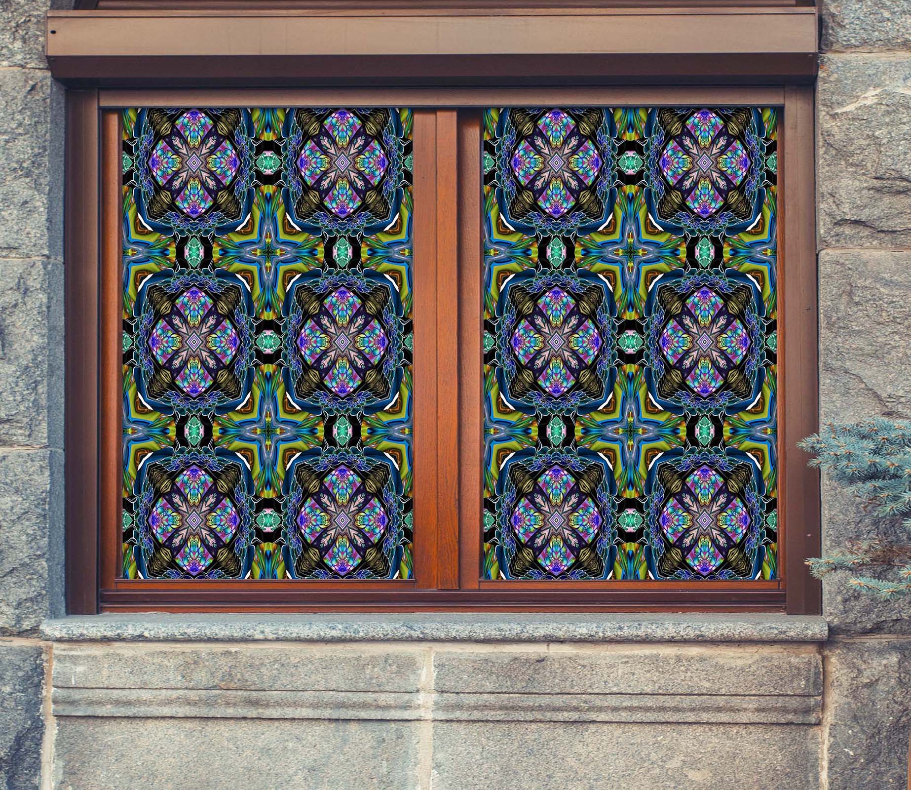 3D Modern Art Flower 342 Window Film Print Sticker Cling Stained Glass UV Block