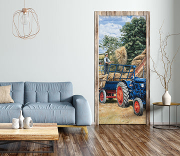 3D Grass Tractor 10325 Trevor Mitchell Door Mural