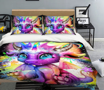3D Rainbow Dragon 8596 Sheena Pike Bedding Bed Pillowcases Quilt Cover Duvet Cover