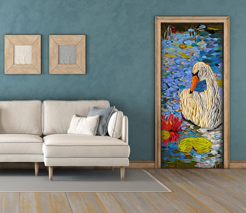 3D Swan 112228 Dena Tollefson Door Mural
