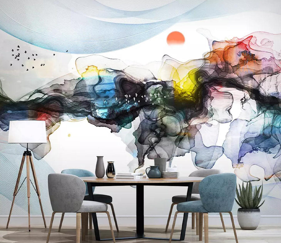 3D Color Ink Smoke WC647 Wall Murals
