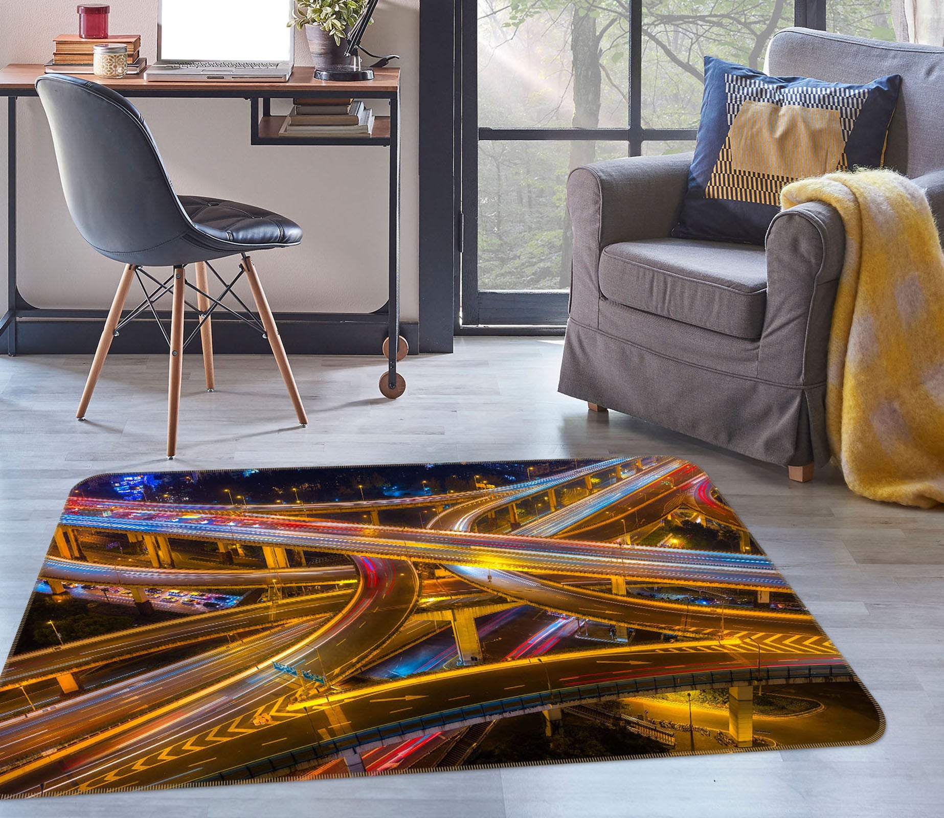 3D Transportation Hub 1178 Marco Carmassi Rug Non Slip Rug Mat