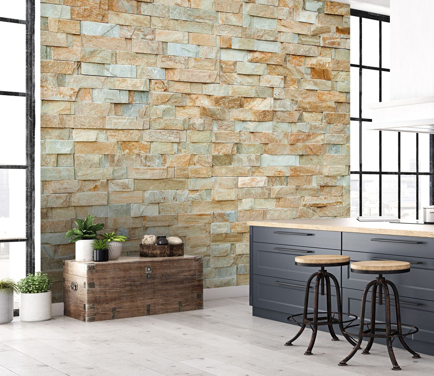 3D Slate Wall 101 Wall Murals Wallpaper AJ Wallpaper 2 