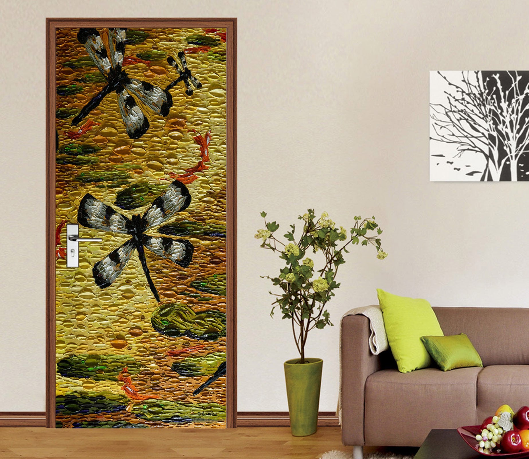 3D Dragonfly Pattern 112203 Dena Tollefson Door Mural