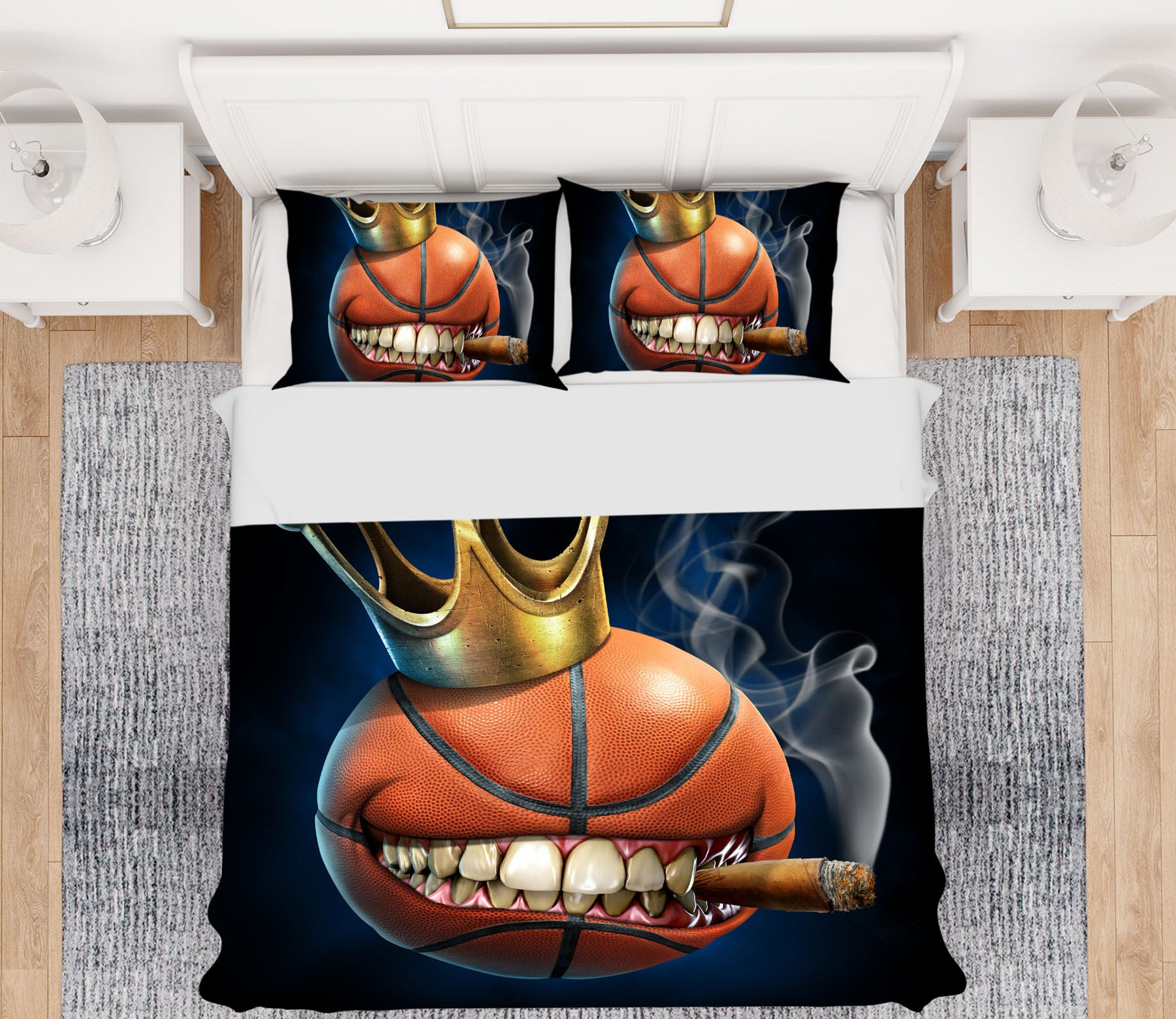 3D Basketball Tooth Smoke Crown 4052 Tom Wood Bedding Bed Pillowcases Quilt
