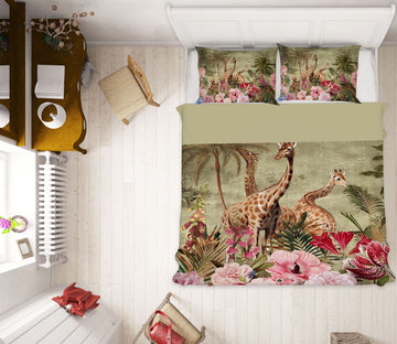 3D Giraffe Tree 038 Uta Naumann Bedding Bed Pillowcases Quilt