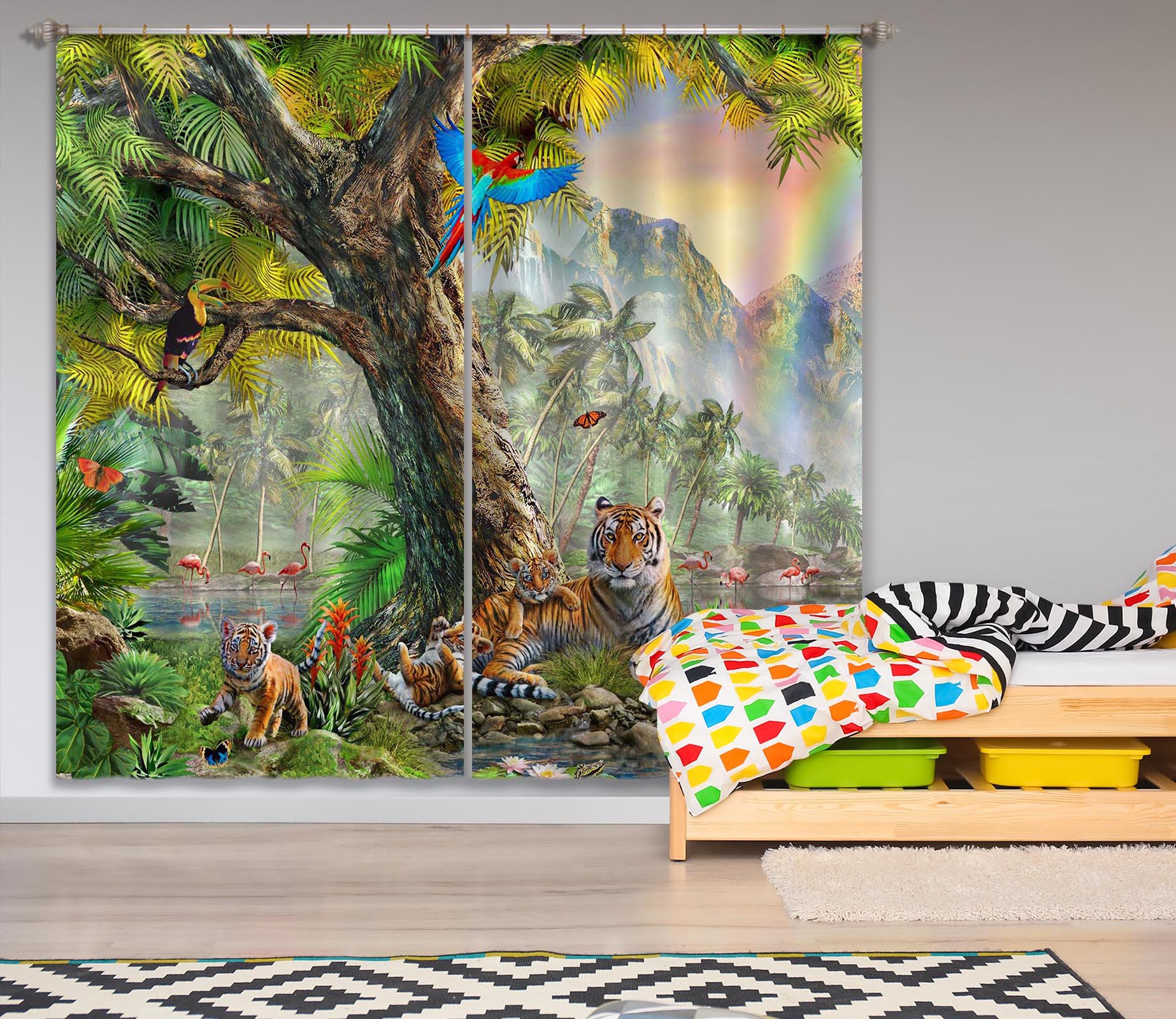 3D Canyon Tiger 054 Adrian Chesterman Curtain Curtains Drapes