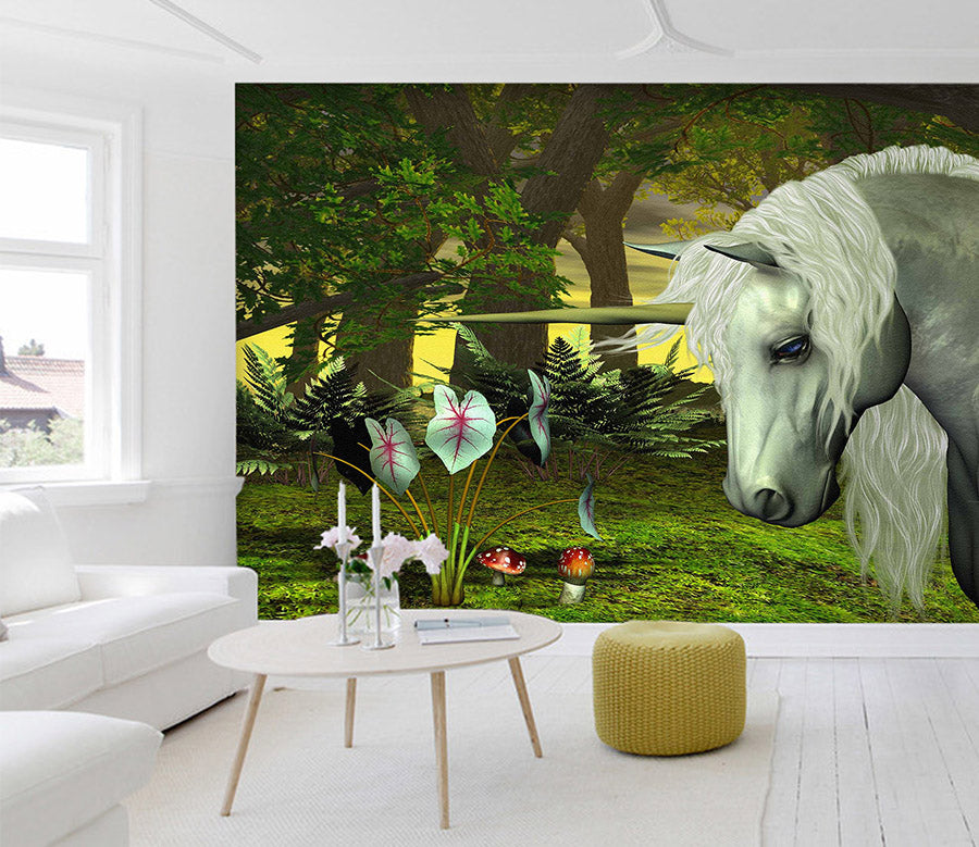 3D Forest Unicorn 1513 Wall Murals