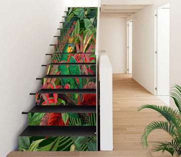 3D Red Green Leaves 10455 Andrea Haase Stair Risers