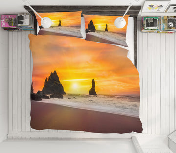 3D Dusk Sea Stones 081 Marco Carmassi Bedding Bed Pillowcases Quilt
