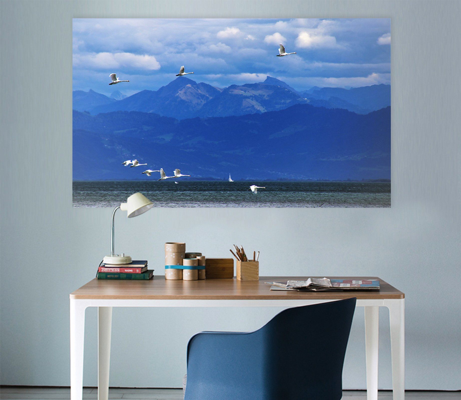 3D Blue Sky Mountain Bird 50 Animal Wall Stickers Wallpaper AJ Wallpaper 2 