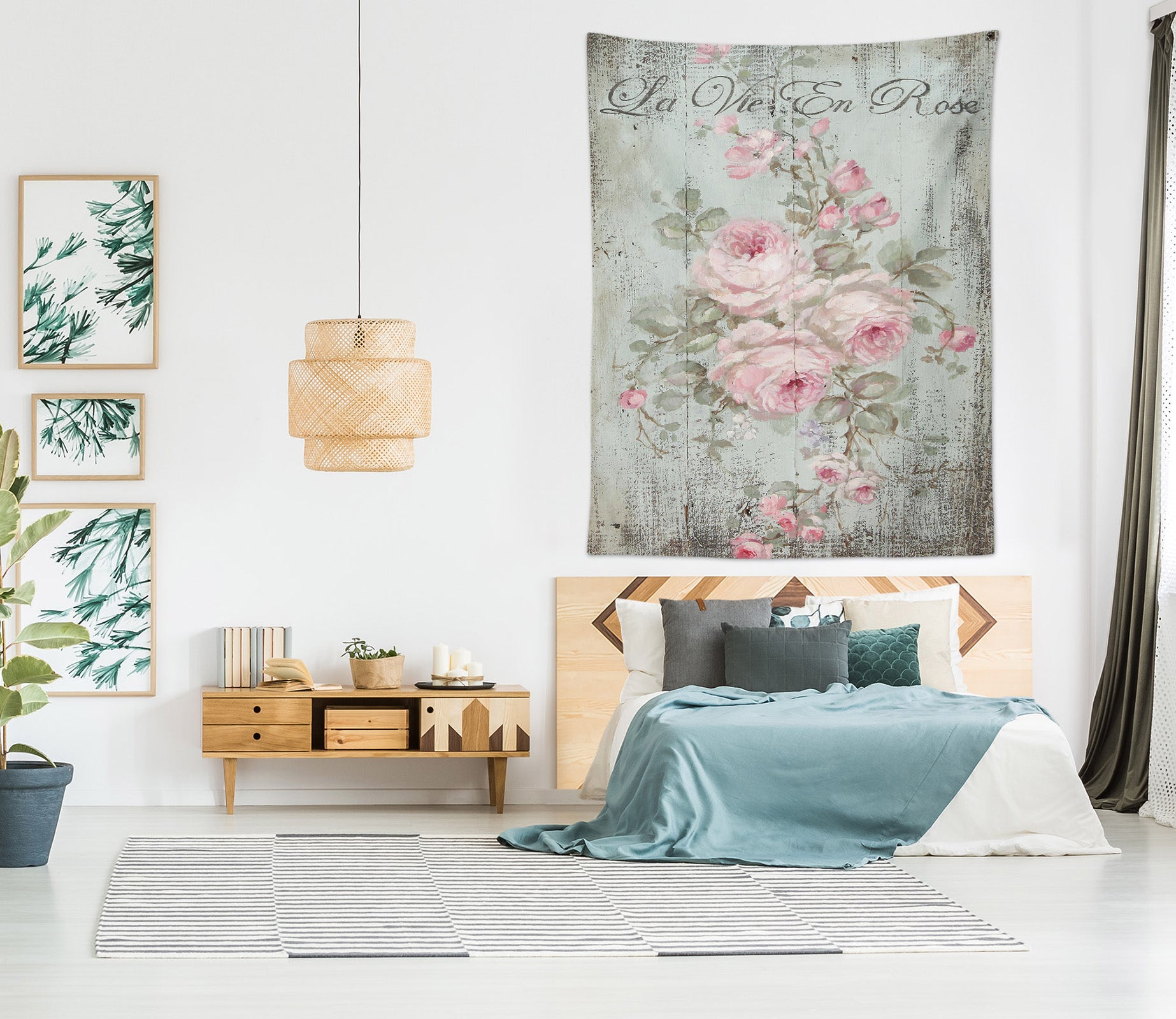 3D Pink Rose 7820 Debi Coules Tapestry Hanging Cloth Hang