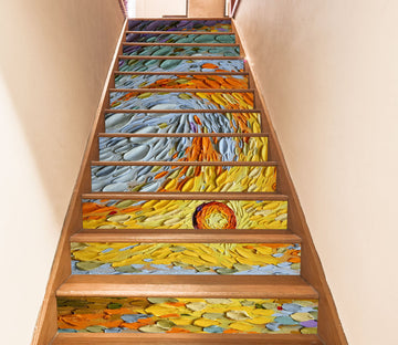 3D Golden Stone Paint Pattern 96142 Dena Tollefson Stair Risers