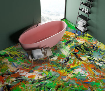 3D Green Paint Texture 9669 Allan P. Friedlander Floor Mural  Wallpaper Murals Self-Adhesive Removable Print Epoxy