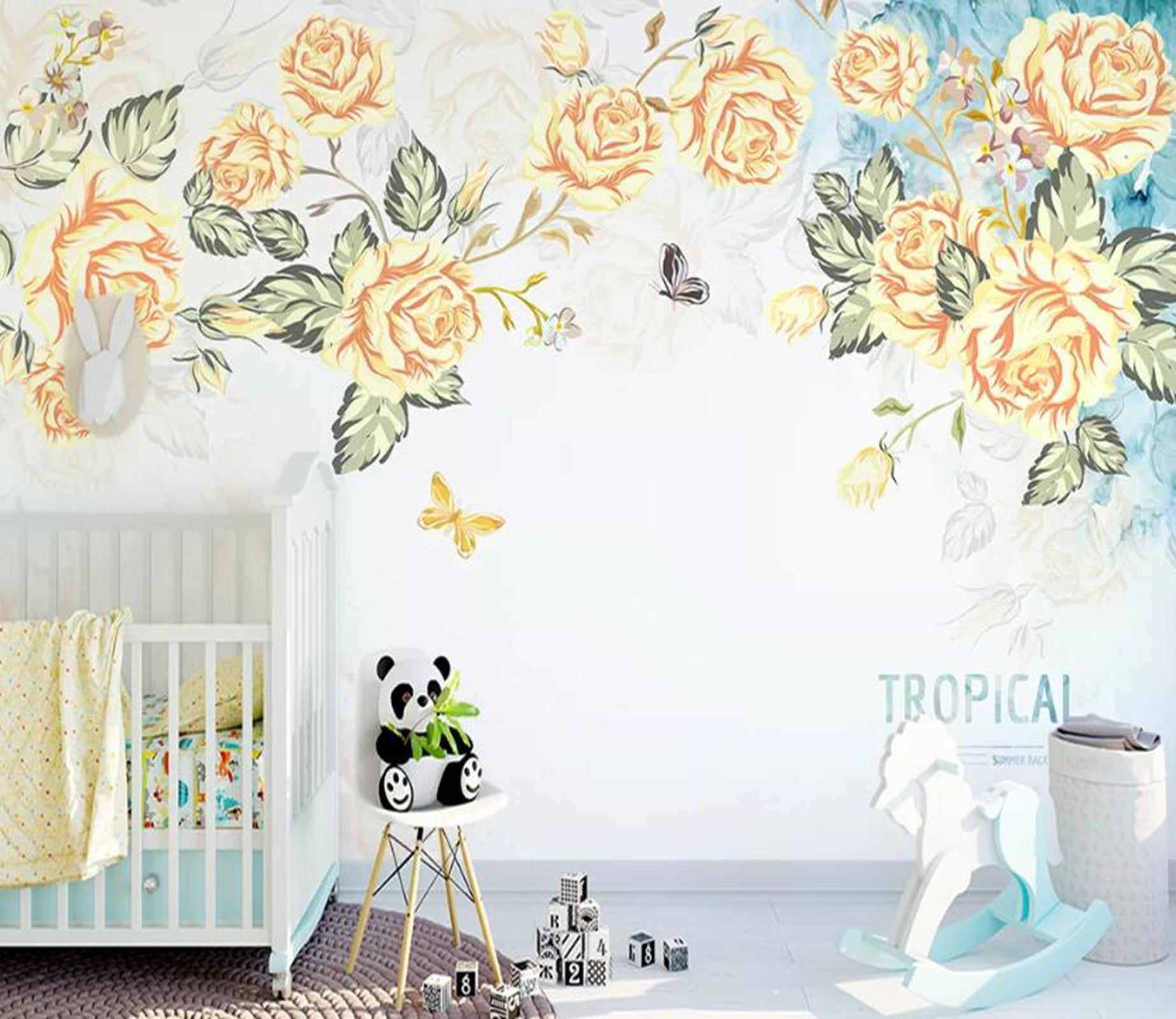 3D Yellow Flower WC98 Wall Murals Wallpaper AJ Wallpaper 2 