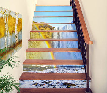 3D Waterfall Under The Rainbow 352 Stair Risers