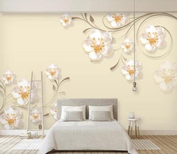 3D Golden Flowers 184 Wall Murals Wallpaper AJ Wallpaper 2 