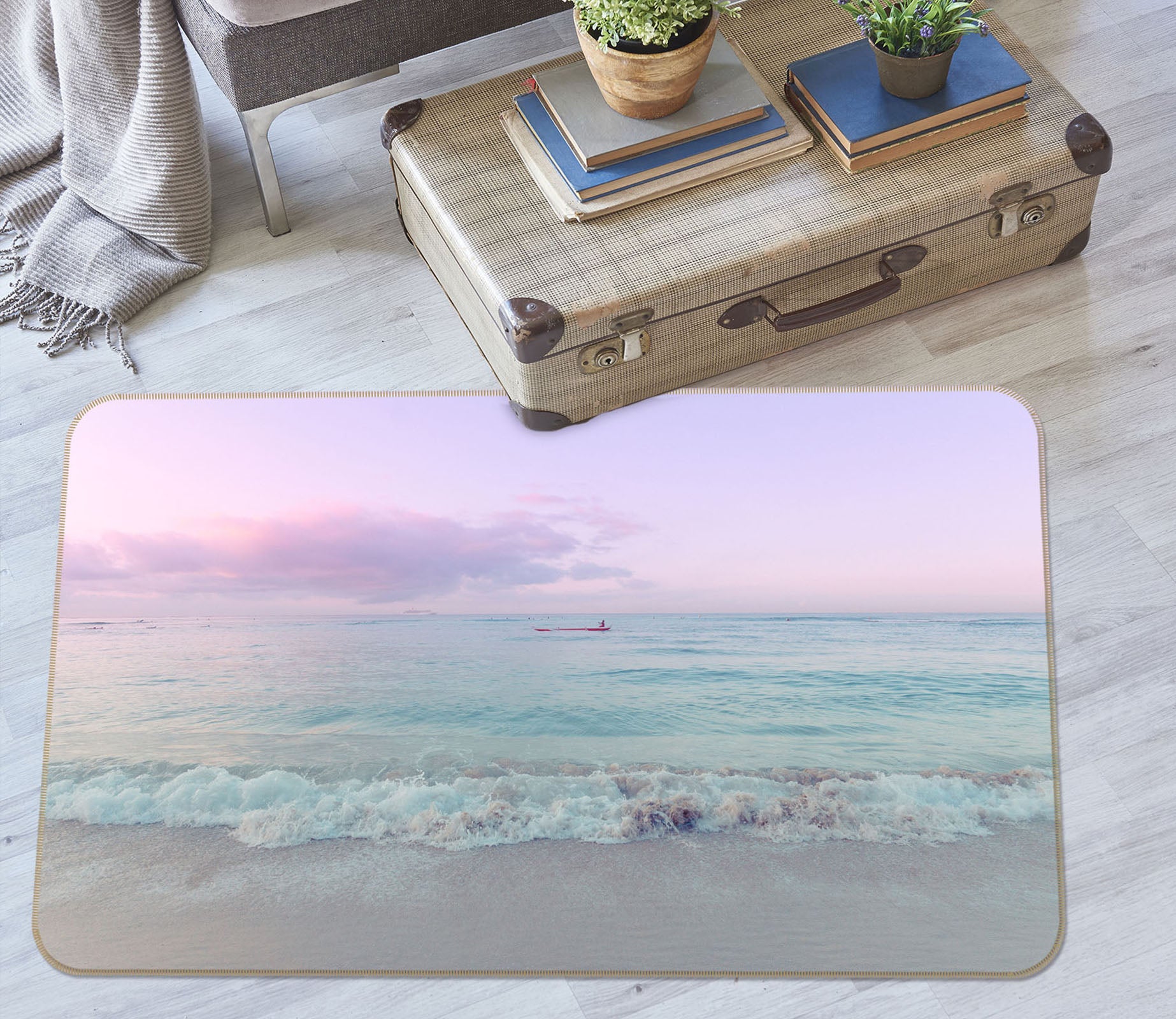 3D Sea Sky 1007 Noirblanc777 Rug Non Slip Rug Mat