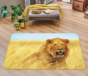 3D Wheat Lion 054 Animal Non Slip Rug Mat