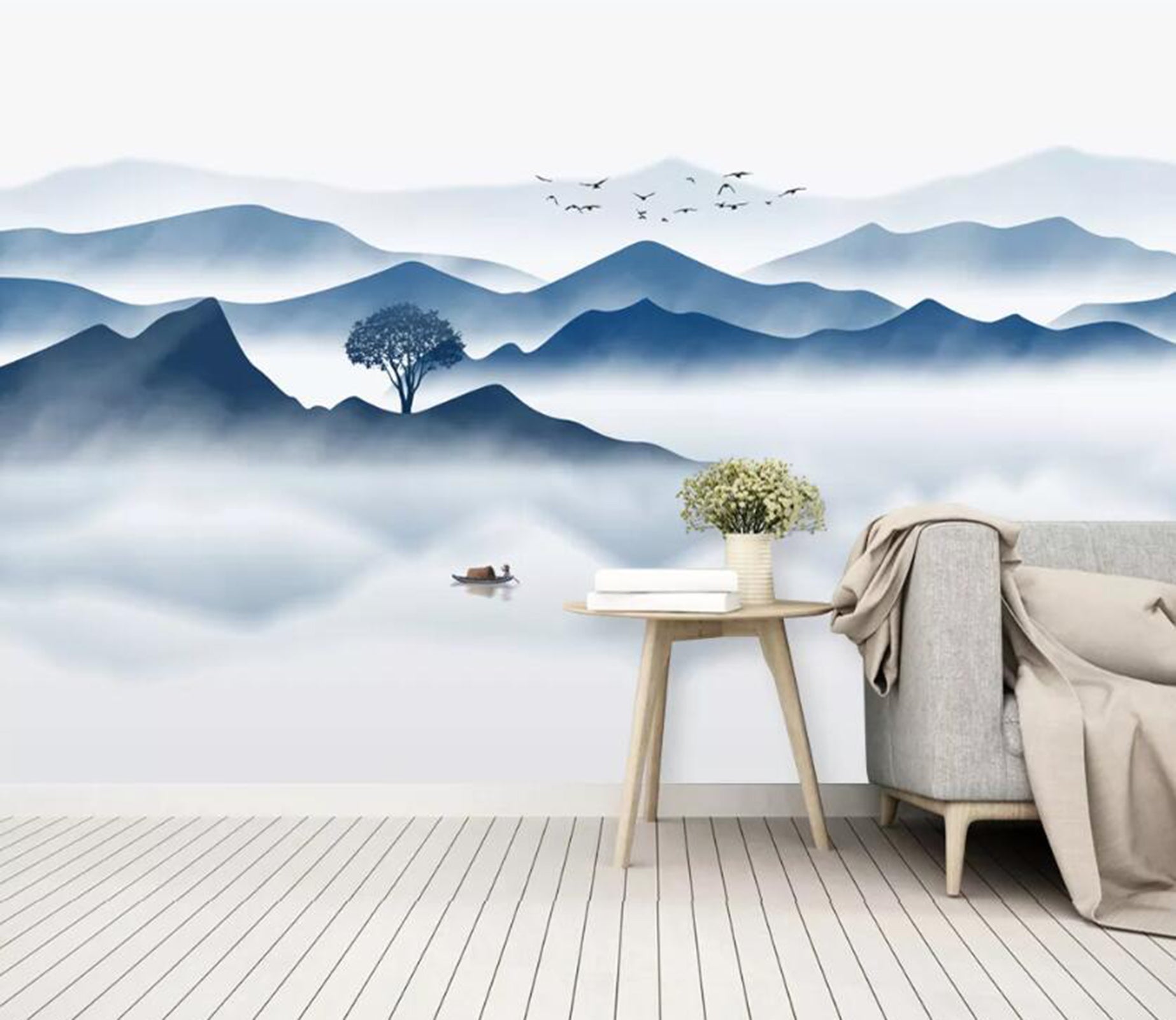 3D Misty Valley WC30 Wall Murals Wallpaper AJ Wallpaper 2 