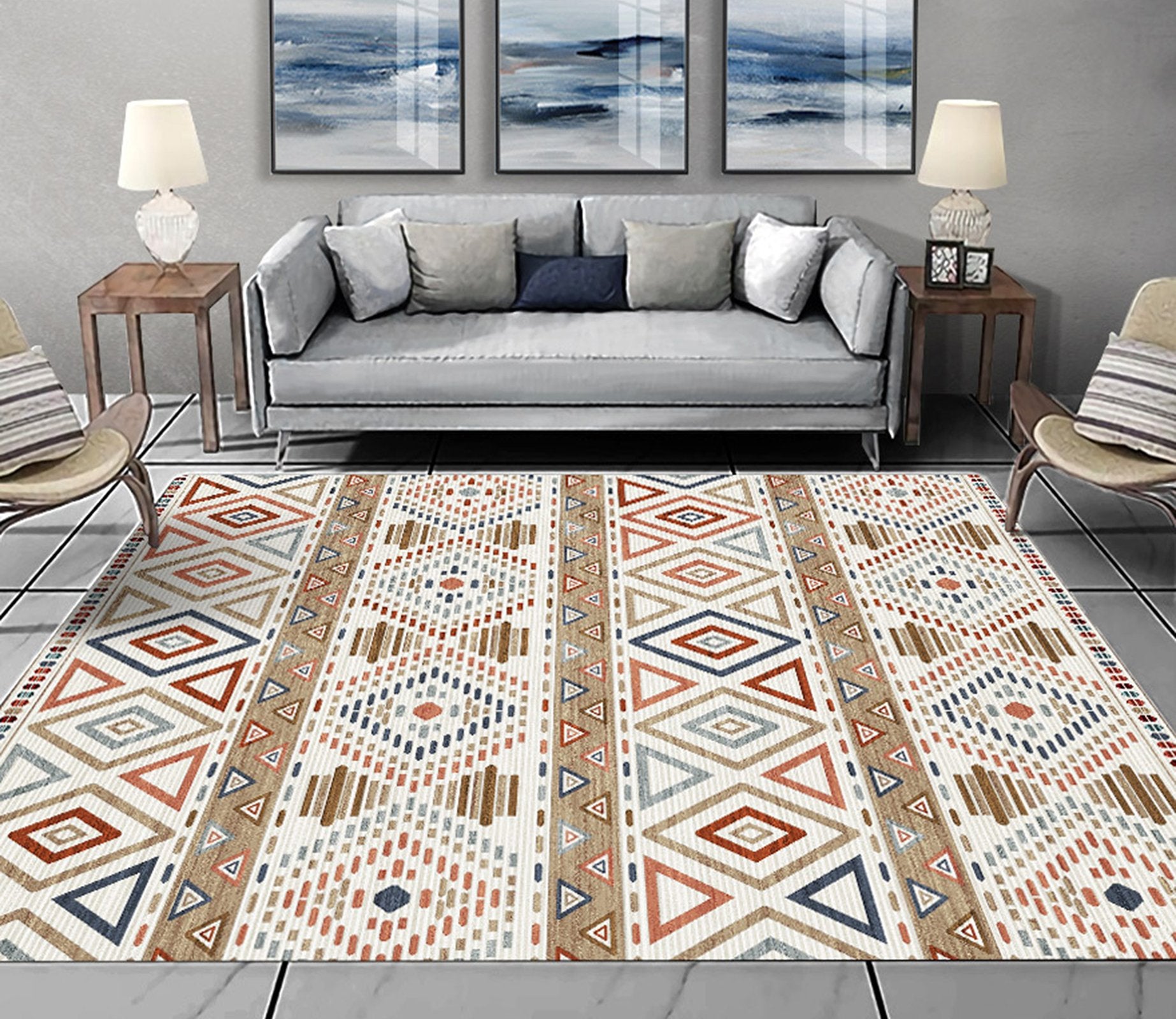 3D Modern Geometric Pattern WG406 Non Slip Rug Mat Mat AJ Creativity Home 