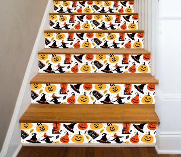 3D Happy Pumpkin Halloween 647 Stair Risers