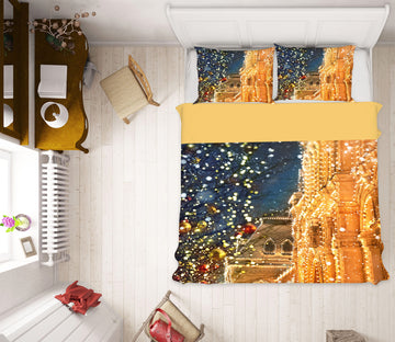 3D Light House 52189 Christmas Quilt Duvet Cover Xmas Bed Pillowcases