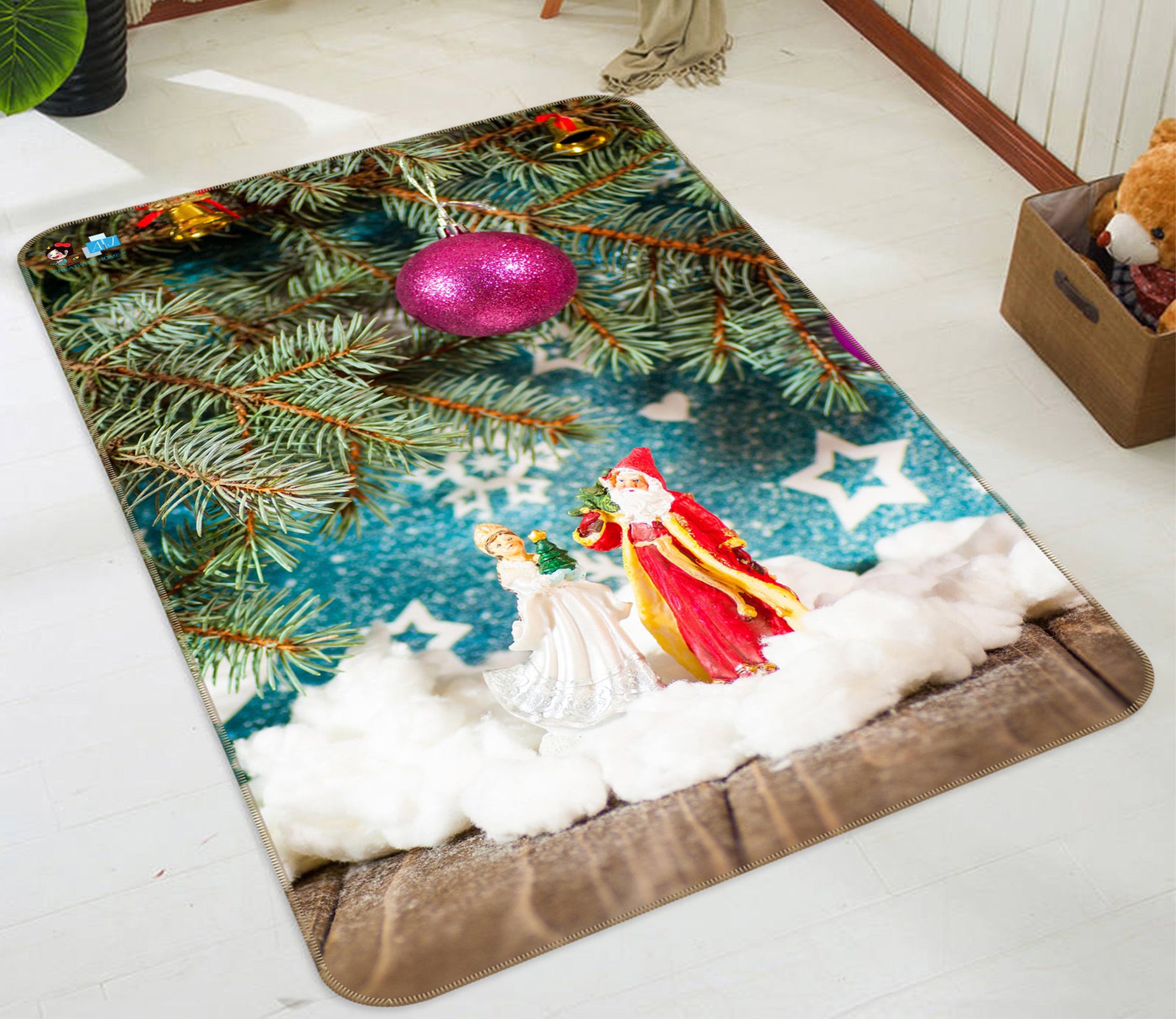 3D Doll Ornaments 56193 Christmas Non Slip Rug Mat Xmas
