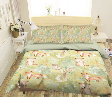 3D Fox Bear Rabbit 225 Uta Naumann Bedding Bed Pillowcases Quilt