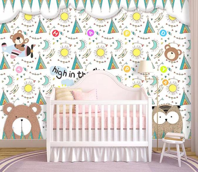 3D Sun Triangle 455 Wall Murals Wallpaper AJ Wallpaper 2 