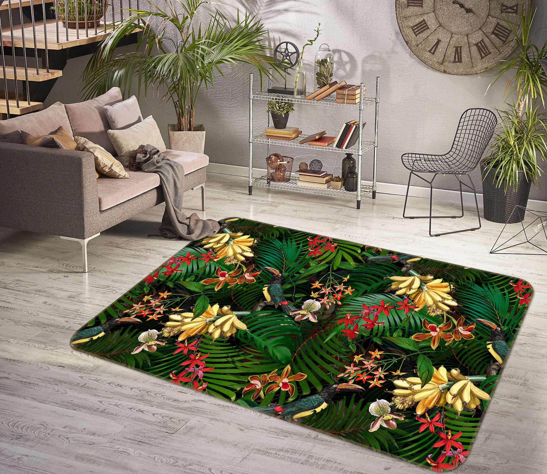 3D Forest Flowers 150 Uta Naumann Rug Non Slip Rug Mat